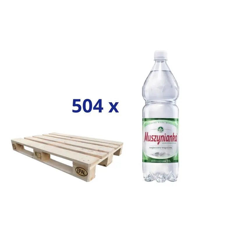 Woda Muszynianka mineralna niskonasycona CO2 1,5 l x 504 szt. - paleta