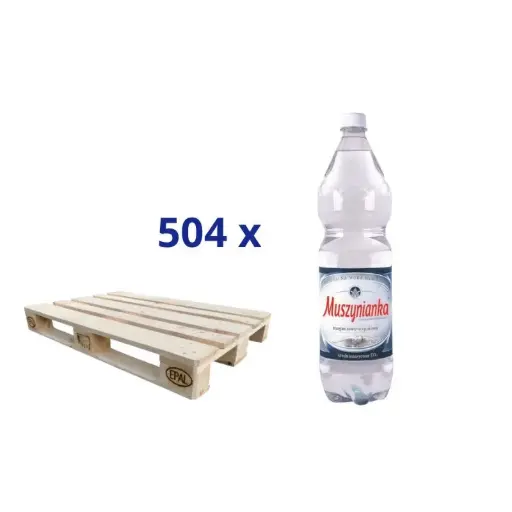 Woda Muszynianka mineralna gazowana 1,5 l x 504 szt. - paleta